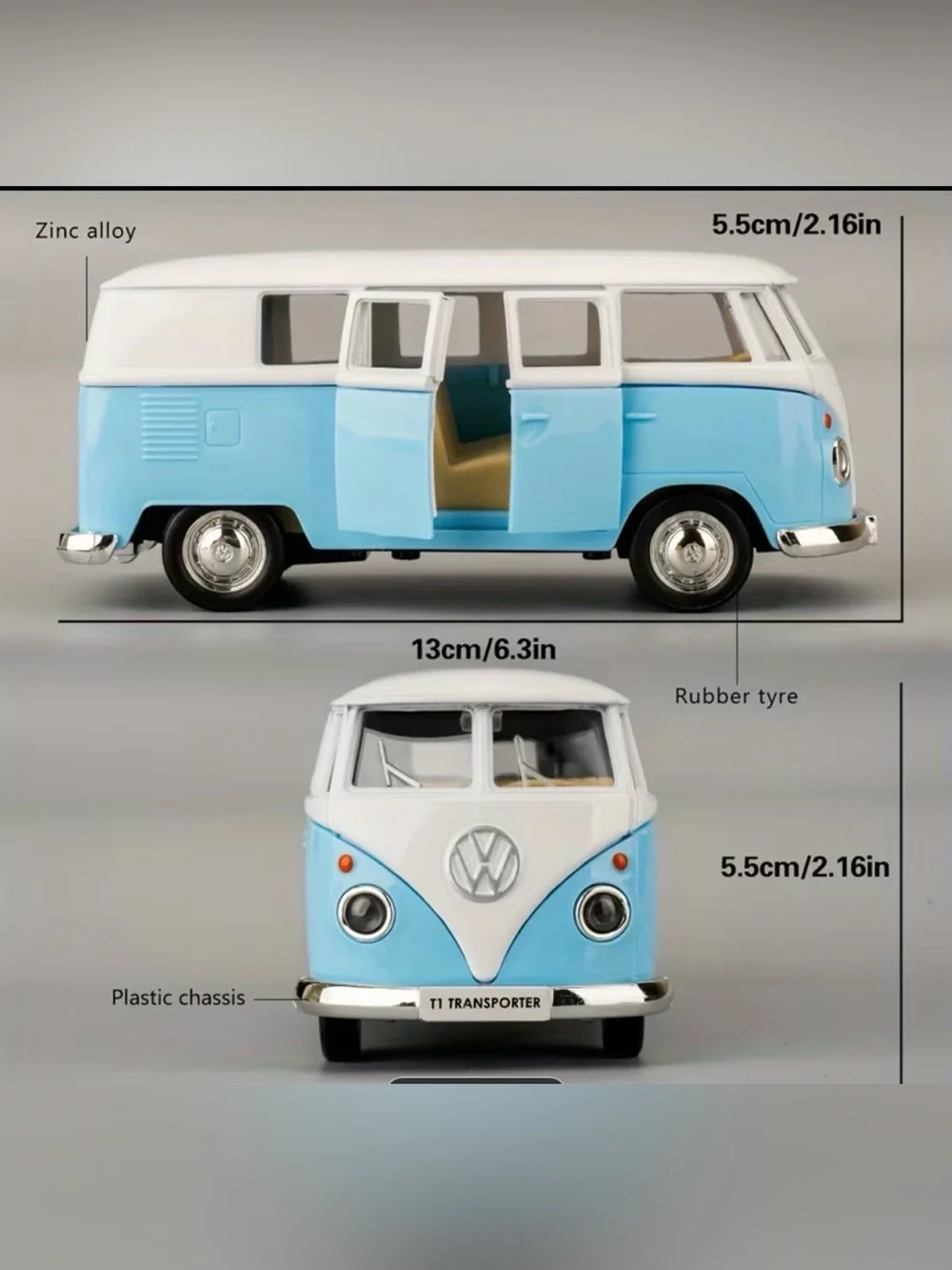 Volkswagen T1 Transporter Bus Blue White NEW